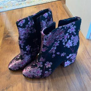 Sam Edelman Purple Floral Booties